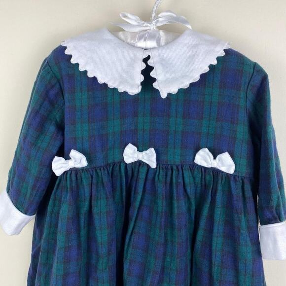 Vintage Girls Daisies & Doodlebugs Plaid Bow Dress - Picture 3 of 9